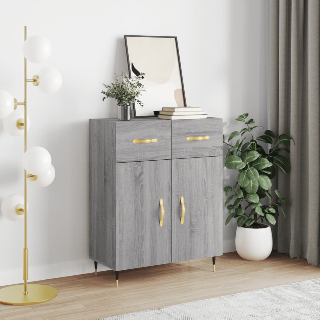 Credenza Grigio Sonoma 69,5x34x90 cm in Legno Multistrato 827962