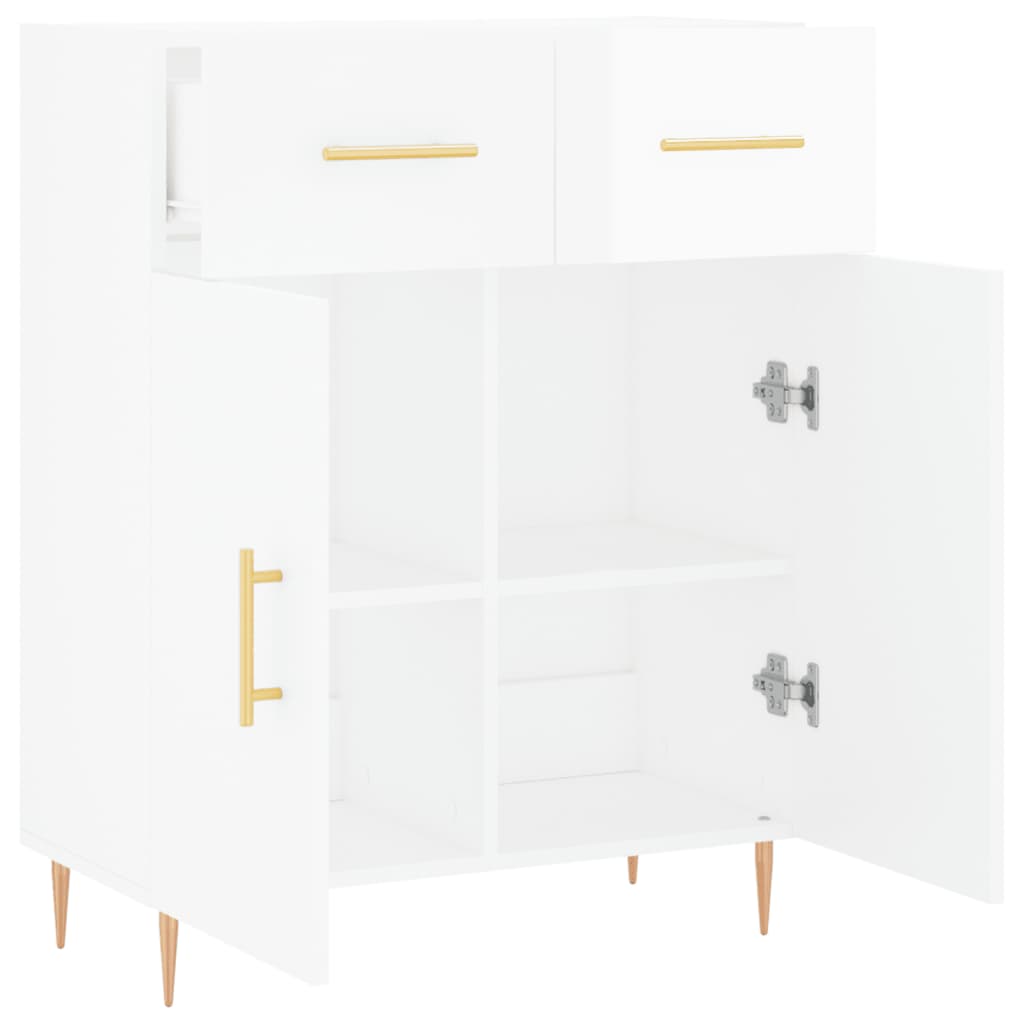Credenza 69,5x34x90 cm in Legno Multistrato Bianco Lucido 827966