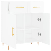 Credenza 69,5x34x90 cm in Legno Multistrato Bianco Lucido 827966