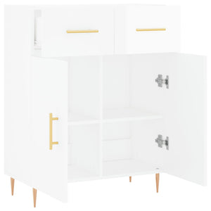 Credenza 69,5x34x90 cm in Legno Multistrato Bianco Lucido 827966