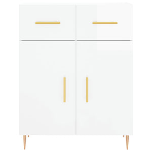 Credenza 69,5x34x90 cm in Legno Multistrato Bianco Lucido 827966