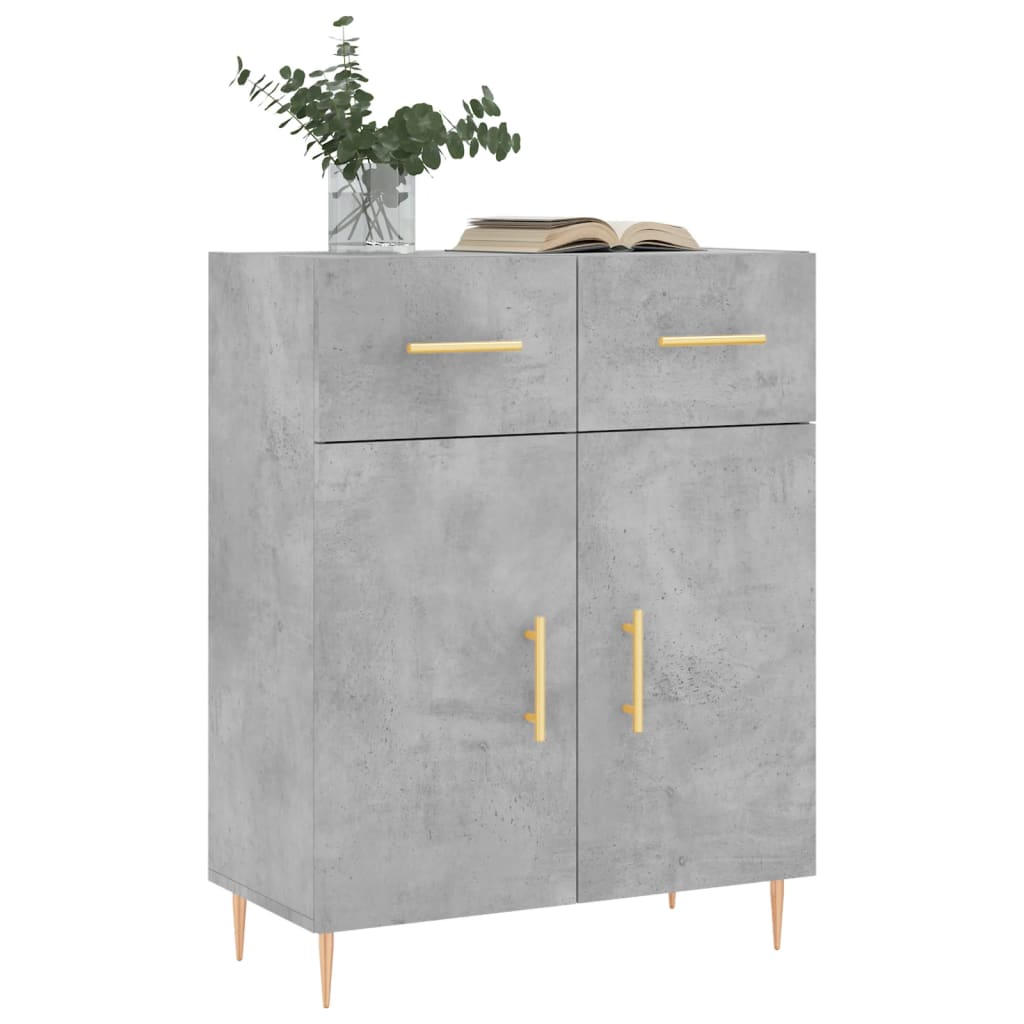 Credenza Grigio Cemento 69,5x34x90 cm in Legno Multistrato 827968