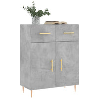Credenza Grigio Cemento 69,5x34x90 cm in Legno Multistrato 827968
