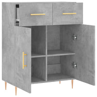 Credenza Grigio Cemento 69,5x34x90 cm in Legno Multistrato 827968