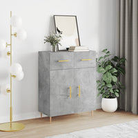 Credenza Grigio Cemento 69,5x34x90 cm in Legno Multistrato 827968
