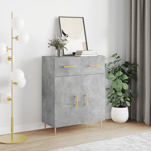 Credenza Grigio Cemento 69,5x34x90 cm in Legno Multistrato 827968