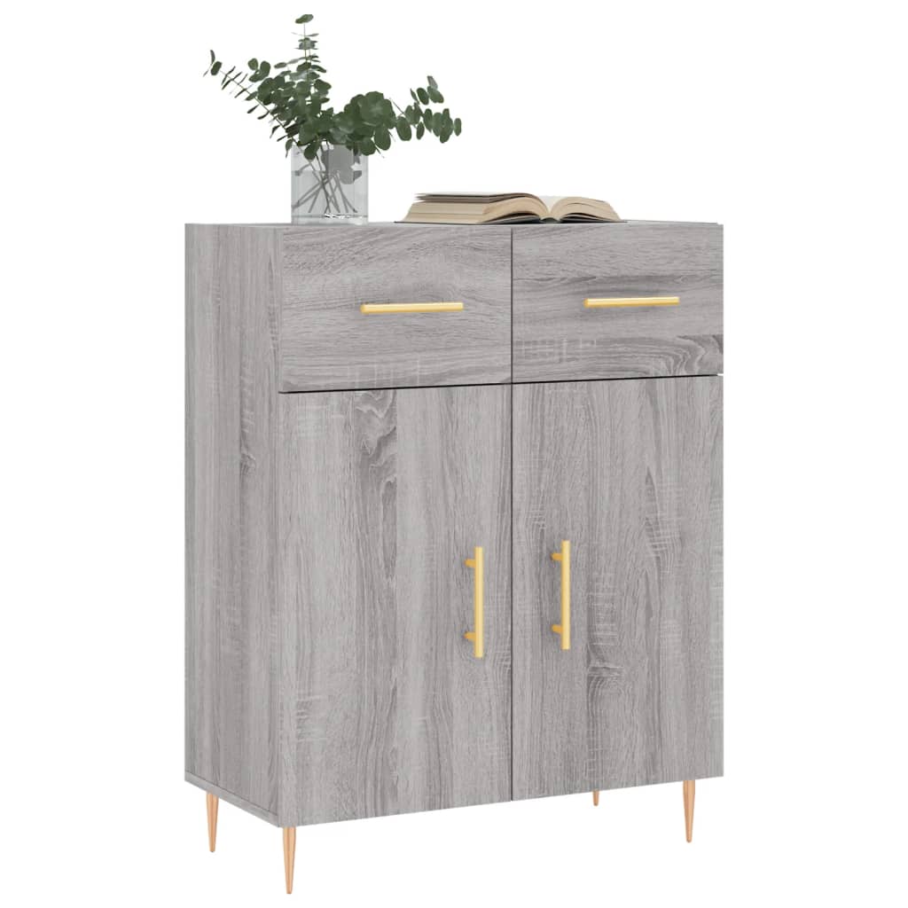 Credenza Grigio Sonoma 69,5x34x90 cm in Legno Multistrato 827970