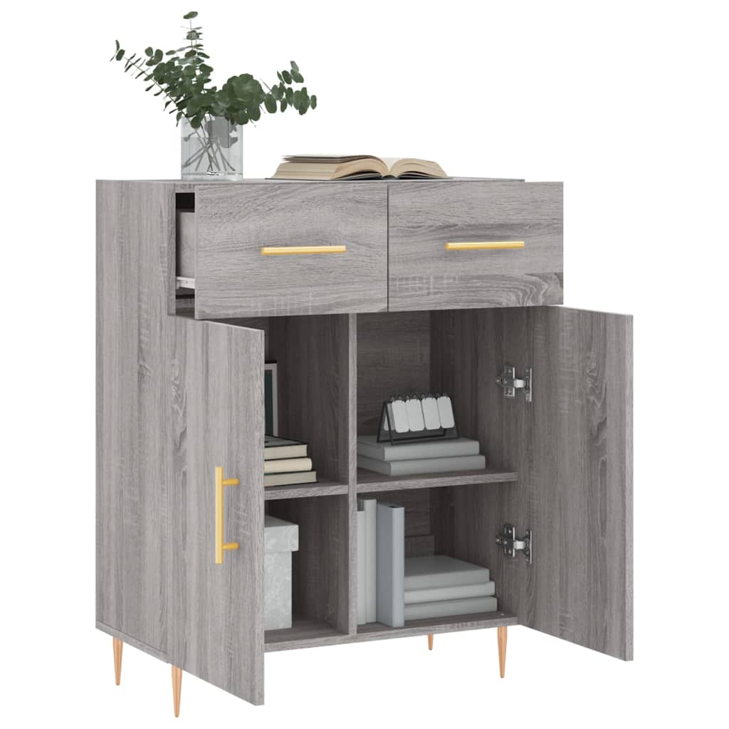 Credenza Grigio Sonoma 69,5x34x90 cm in Legno Multistrato 827970