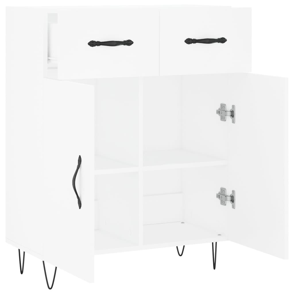 Credenza-Buffet-Armadio da cucina Bianca 69,5x34x90 cm in Legno Multistrato 700569