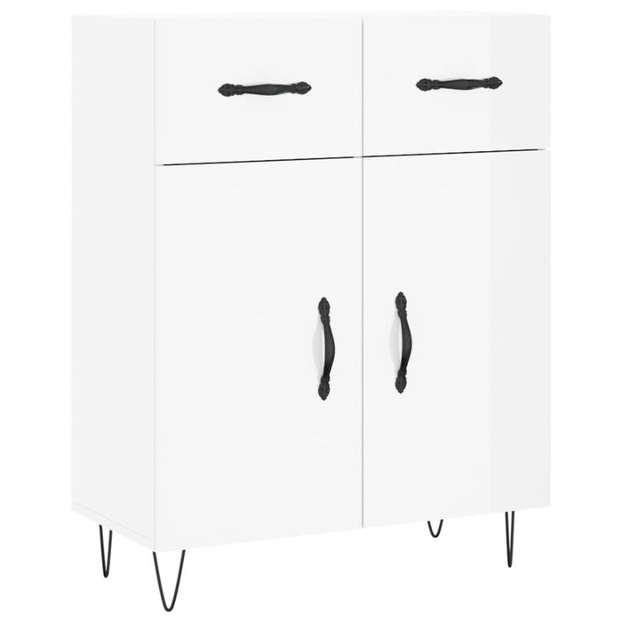 Credenza-Buffet-Armadio da cucina 69,5x34x90 cm in Legno Multistrato Bianco Lucido 522872