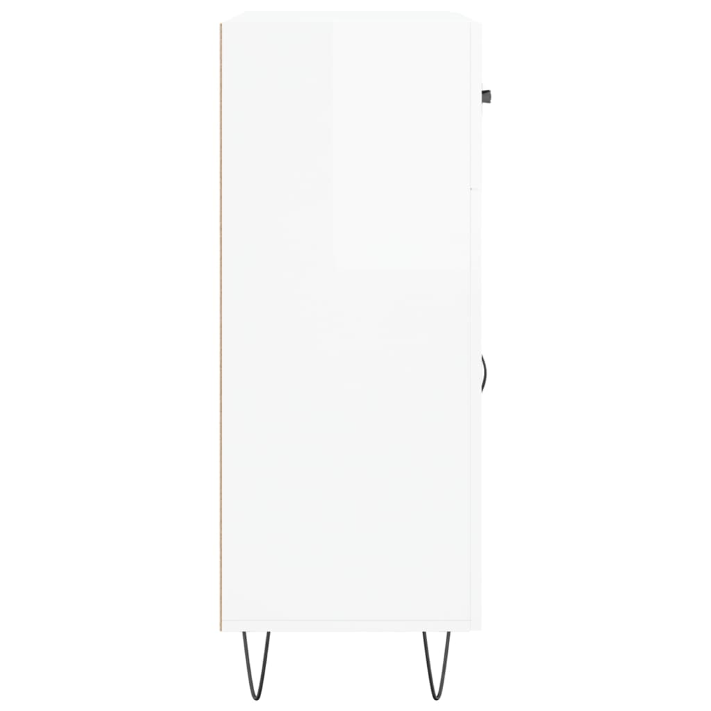 Credenza-Buffet-Armadio da cucina 69,5x34x90 cm in Legno Multistrato Bianco Lucido 522872