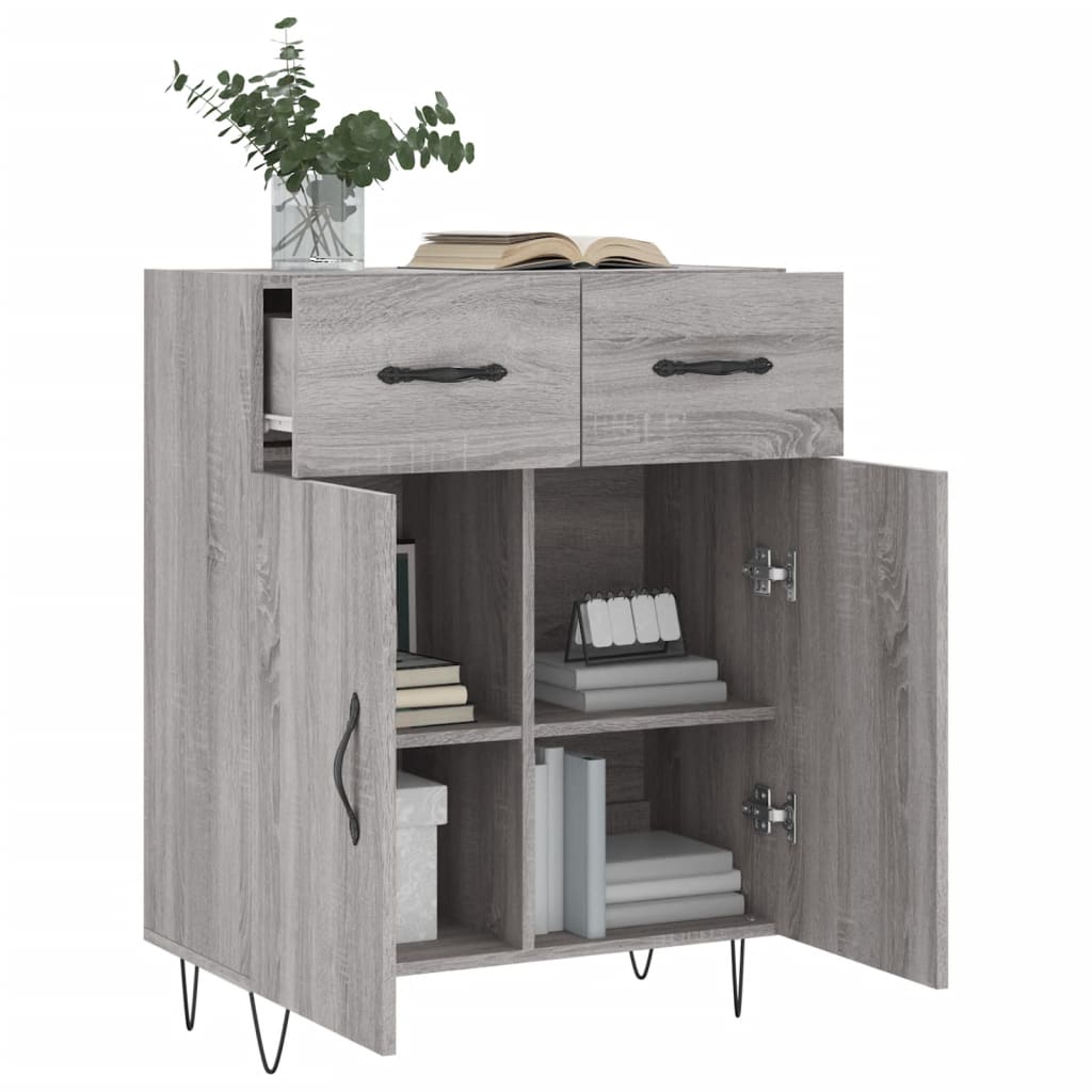 Credenza Grigio Sonoma 69,5x34x90 cm in Legno Multistrato 827978