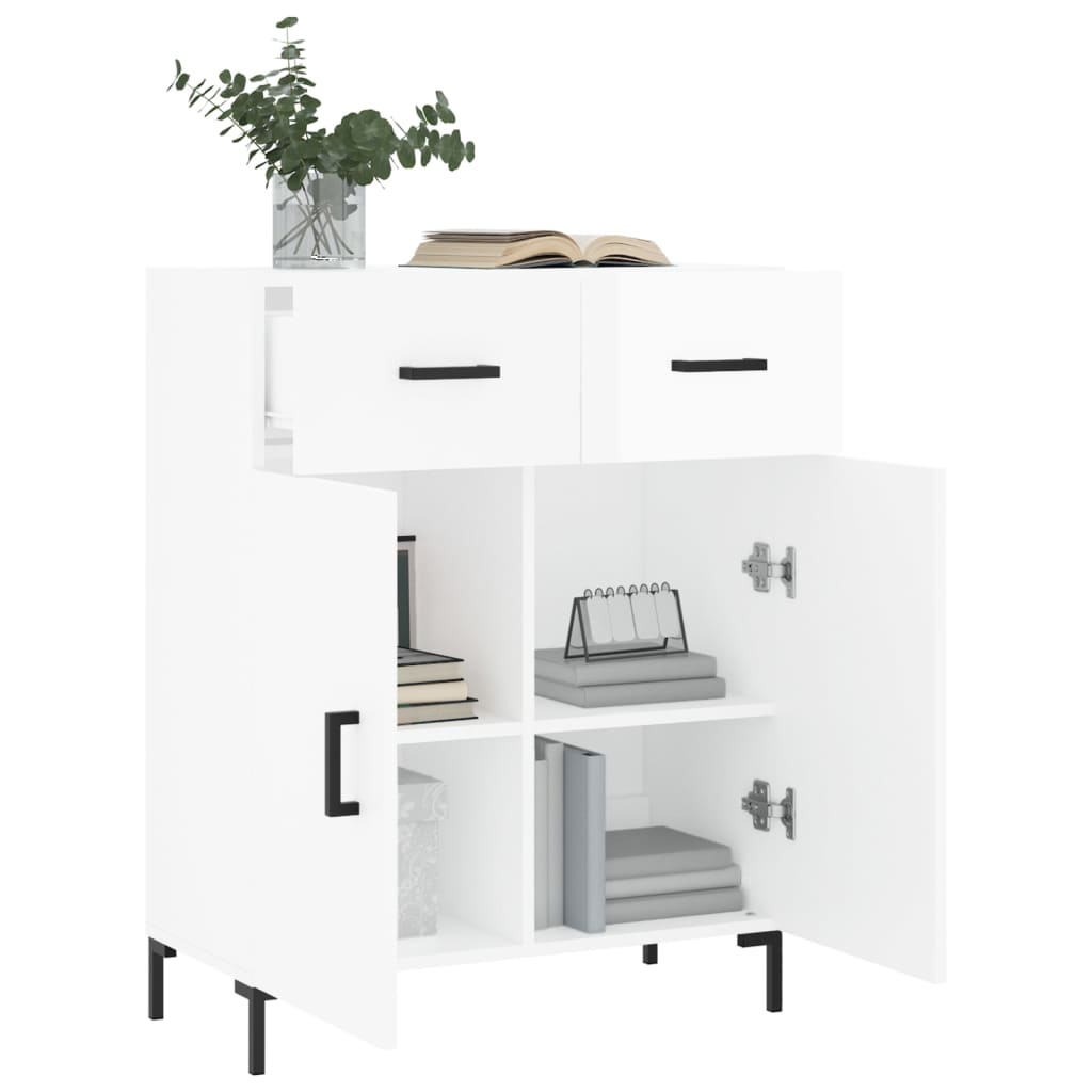 Credenza 69,5x34x90 cm in Legno Multistrato Bianco Lucido 827982