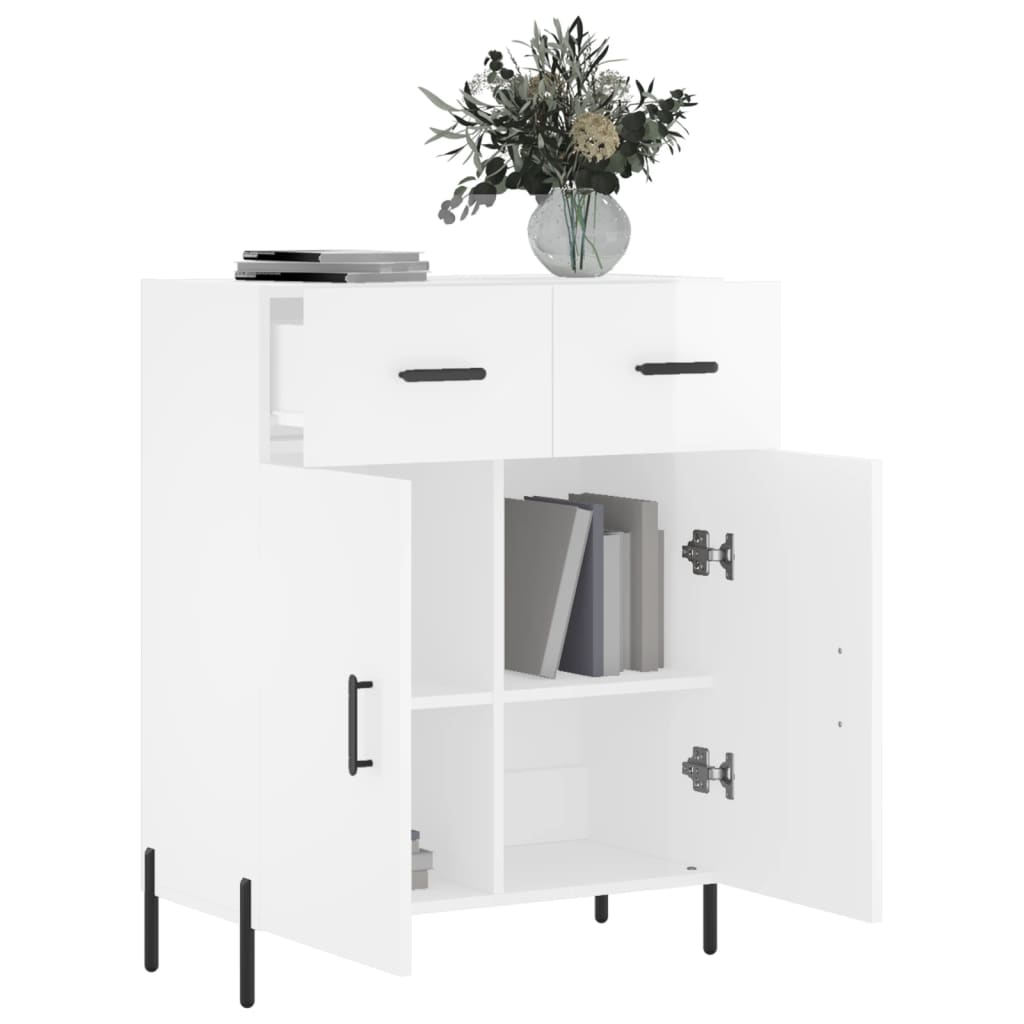 Credenza 69,5x34x90 cm in Legno Multistrato Bianco Lucido 827990
