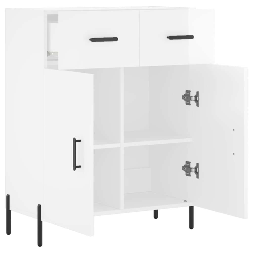 Credenza 69,5x34x90 cm in Legno Multistrato Bianco Lucido 827990