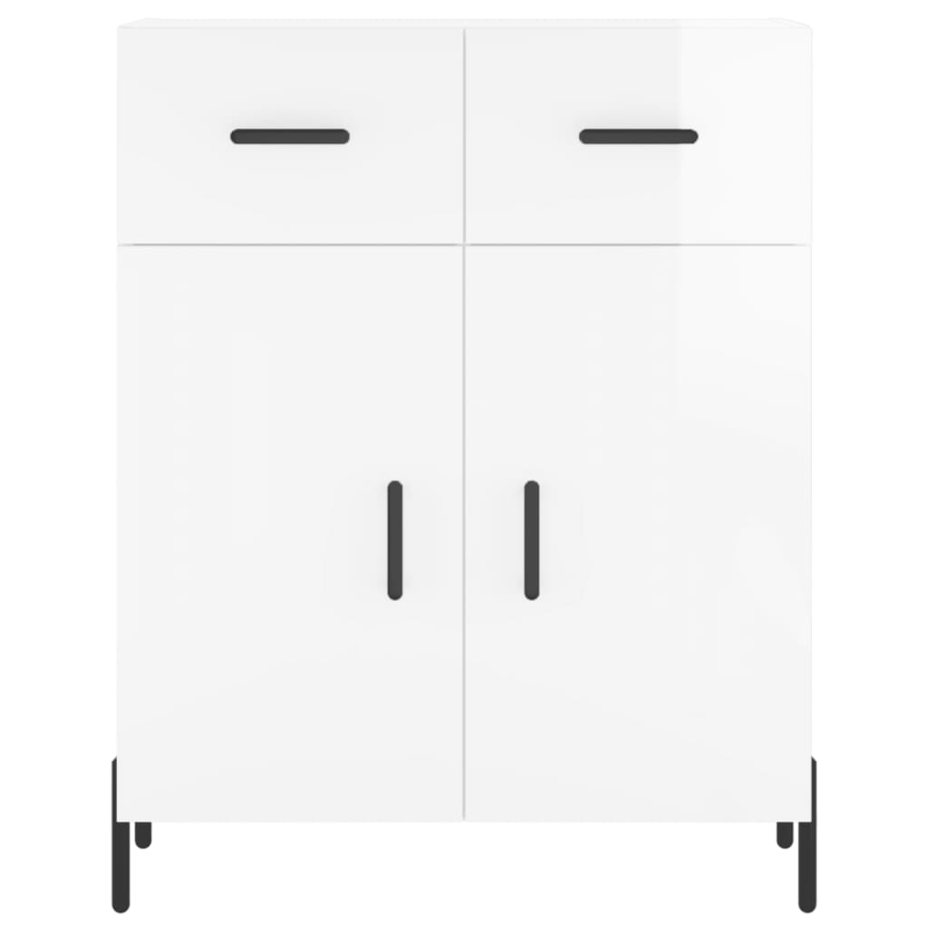 Credenza-Buffet-Armadio da cucina 69,5x34x90 cm in Legno Multistrato Bianco Lucido 486060