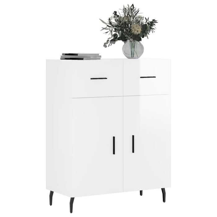 Credenza 69,5x34x90 cm in Legno Multistrato Bianco Lucido 827998