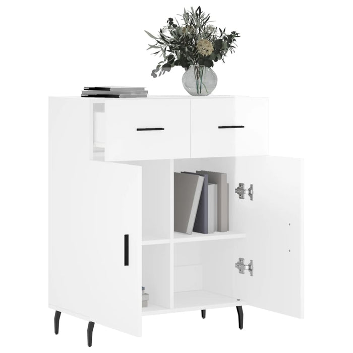 Credenza 69,5x34x90 cm in Legno Multistrato Bianco Lucido 827998