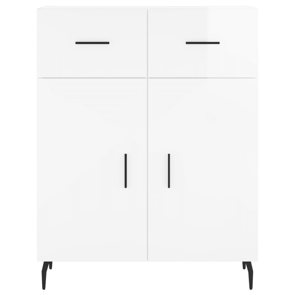 Credenza 69,5x34x90 cm in Legno Multistrato Bianco Lucido 827998