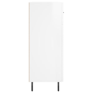 Credenza 69,5x34x90 cm in Legno Multistrato Bianco Lucido 827998