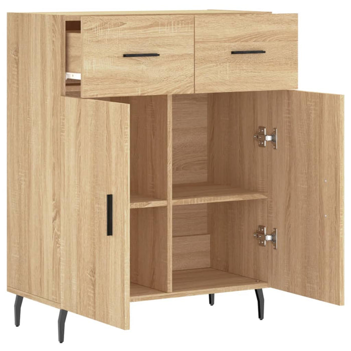 Credenza cassettiera mobile contenitore organizer cucina soggiorno salotto sonoma 695 x 34 x 90 cm legno ingegnerizzato marrone 02_0031666