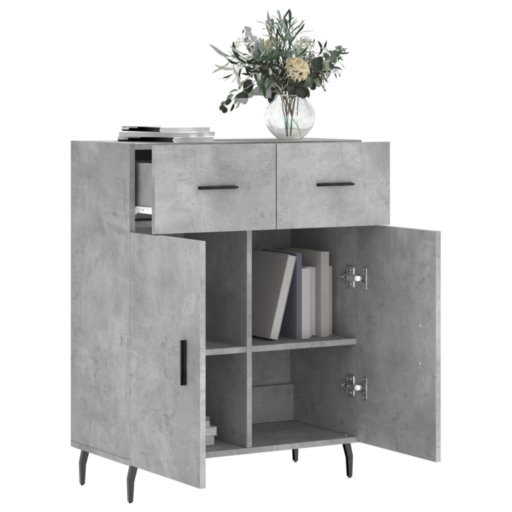 Credenza Grigio Cemento 69,5x34x90 cm in Legno Multistrato 828000
