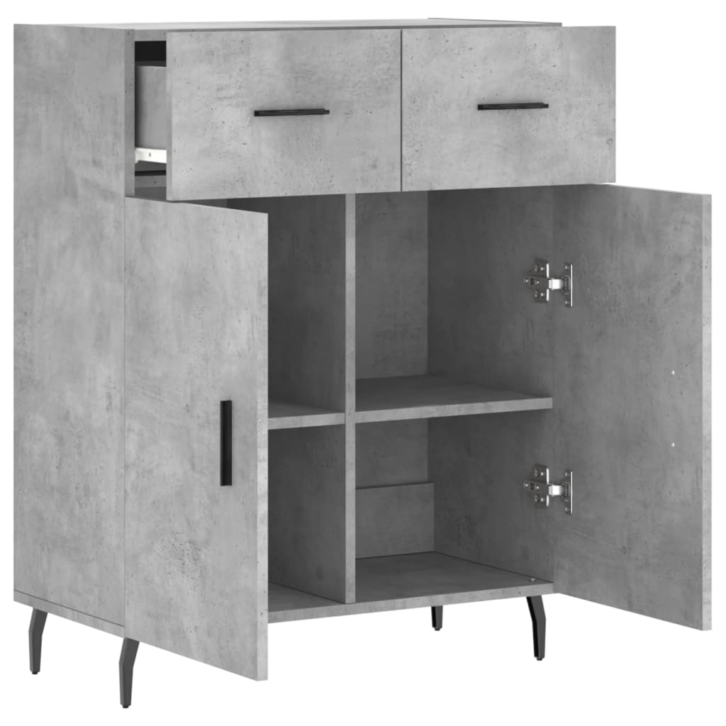Credenza Grigio Cemento 69,5x34x90 cm in Legno Multistrato 828000