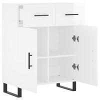 Credenza-Buffet-Armadio da cucina 69,5x34x90 cm in Legno Multistrato Bianco Lucido 836001