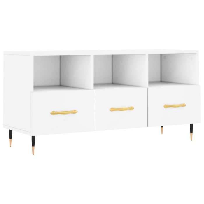 Mobile Porta TV Bianco 102x36x50 cm in Legno Multistrato 829012