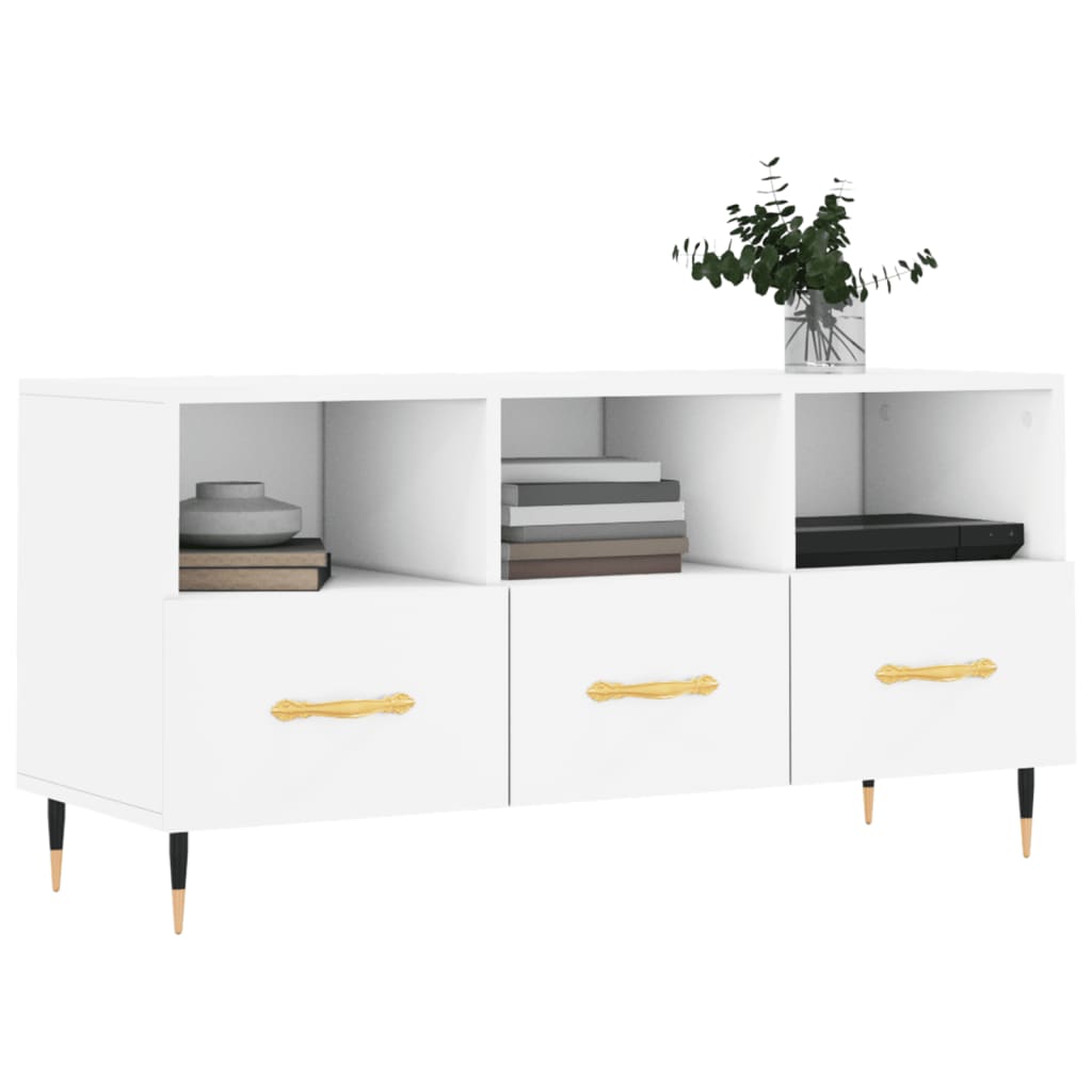 Mobile Porta TV-Mobile per TV-Credenza TV Bianco 102x36x50 cm in Legno Multistrato 835902