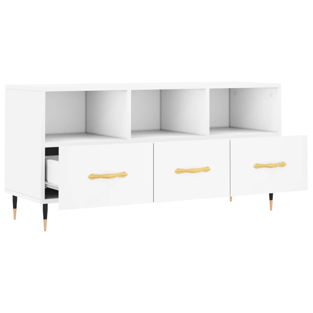 Mobile Porta TV Bianco 102x36x50 cm in Legno Multistrato 829012