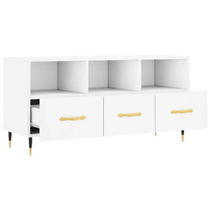 Mobile Porta TV Bianco 102x36x50 cm in Legno Multistrato 829012