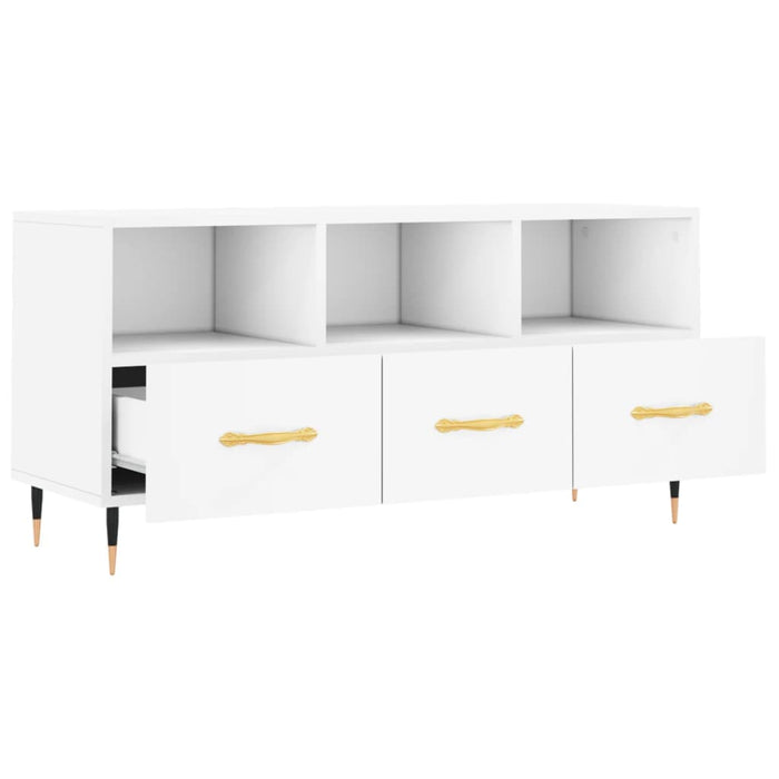 Mobile Porta TV Bianco 102x36x50 cm in Legno Multistrato 829012