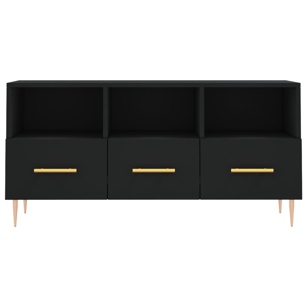 Mobile Porta TV Nero 102x36x50 cm in Legno Multistrato 829021