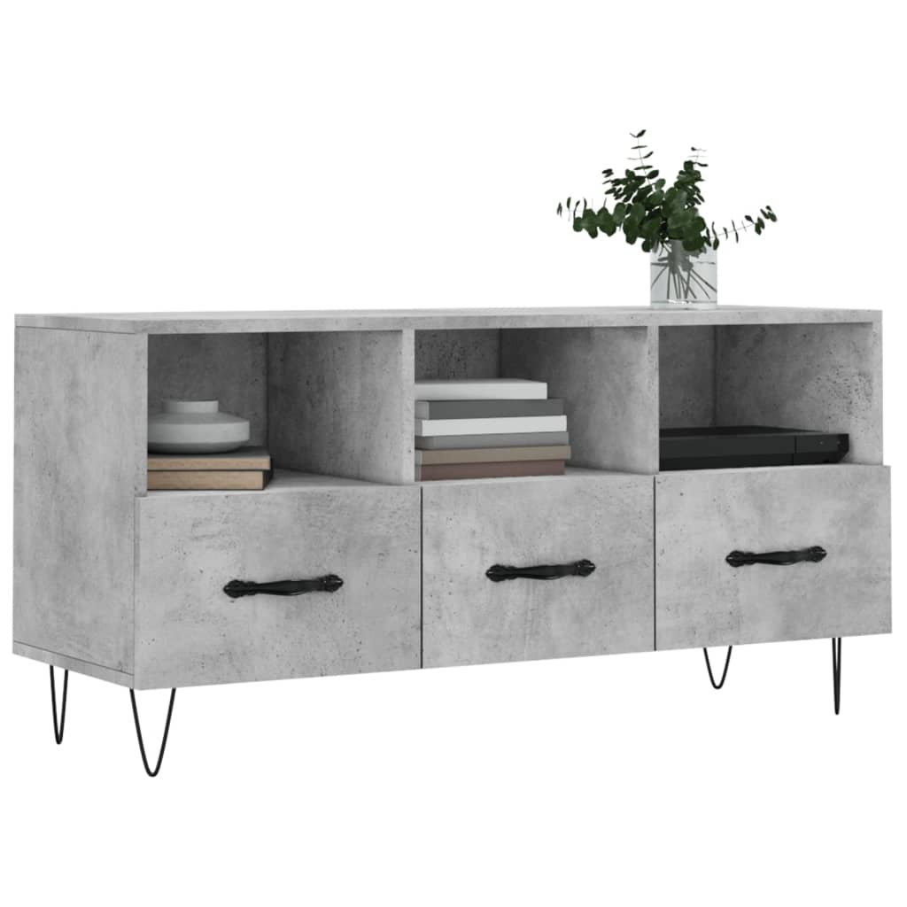 Mobile Porta TV Grigio Cemento 102x36x50 cm Legno Multistrato 829032