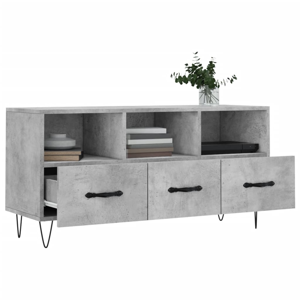 Mobile Porta TV Grigio Cemento 102x36x50 cm Legno Multistrato 829032
