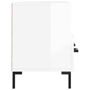 Mobile Porta TV Bianco Lucido 102x36x50 cm in Legno Multistrato 829038