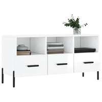 Mobile Porta TV Bianco Lucido 102x36x50 cm in Legno Multistratocod mxl 80007