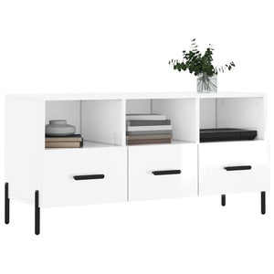 Mobile Porta TV Bianco Lucido 102x36x50 cm in Legno Multistratocod mxl 80007
