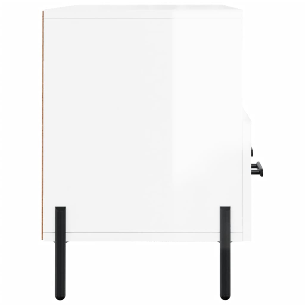 Mobile Porta TV Bianco Lucido 102x36x50 cm in Legno Multistrato 829046