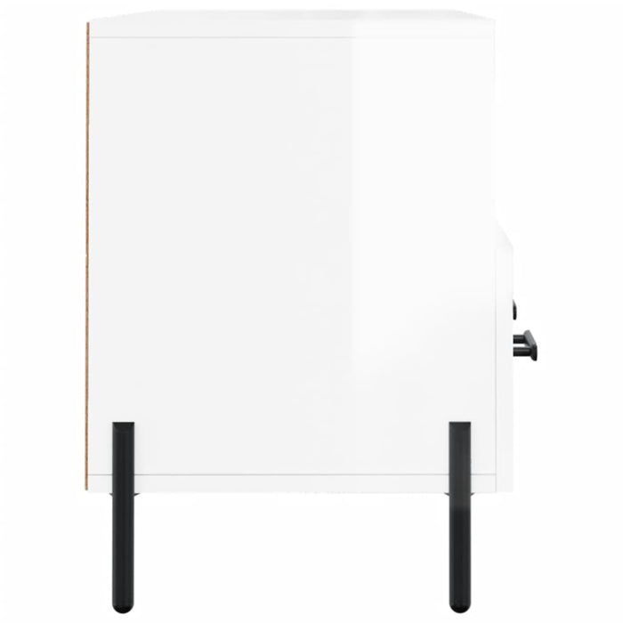 Mobile Porta TV Bianco Lucido 102x36x50 cm in Legno Multistrato 829046