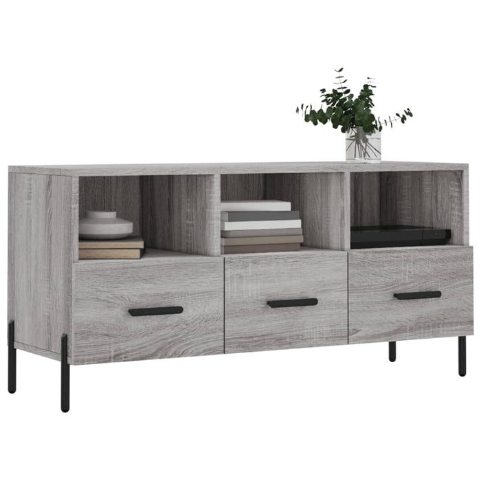 Mobile TV Grigio Sonoma 102x36x50 cm in Legno Multistratocod mxl 80915
