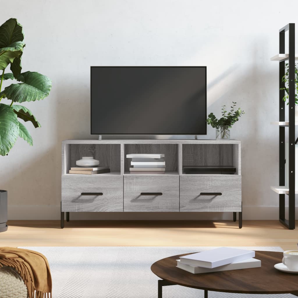 Mobile TV-Credenza TV-Console TV Grigio Sonoma 102x36x50 cm in Legno Multistrato 234881
