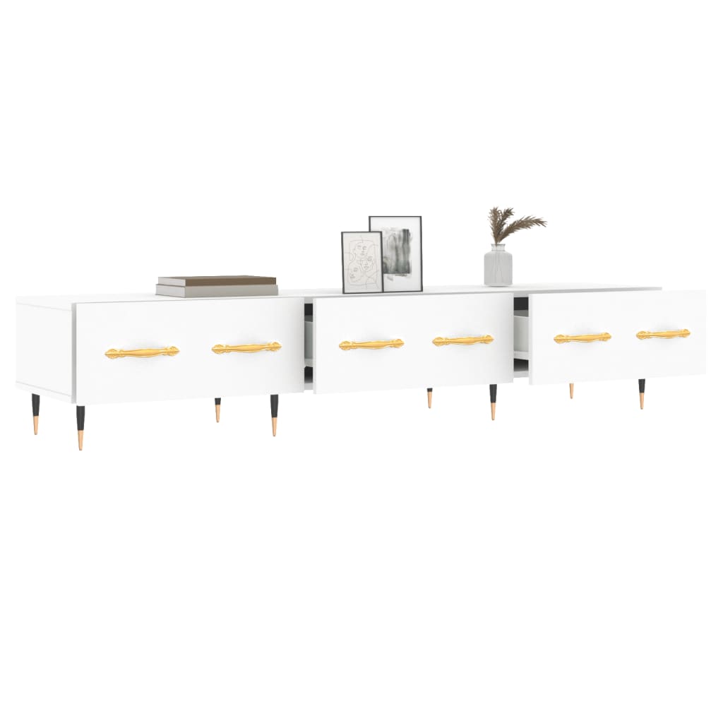 Mobile Porta TV Bianco 150x36x30 cm in Legno Multistrato 829132