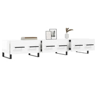 Mobile Porta TV Bianco Lucido 150x36x30 cm in Legno Multistrato 829174