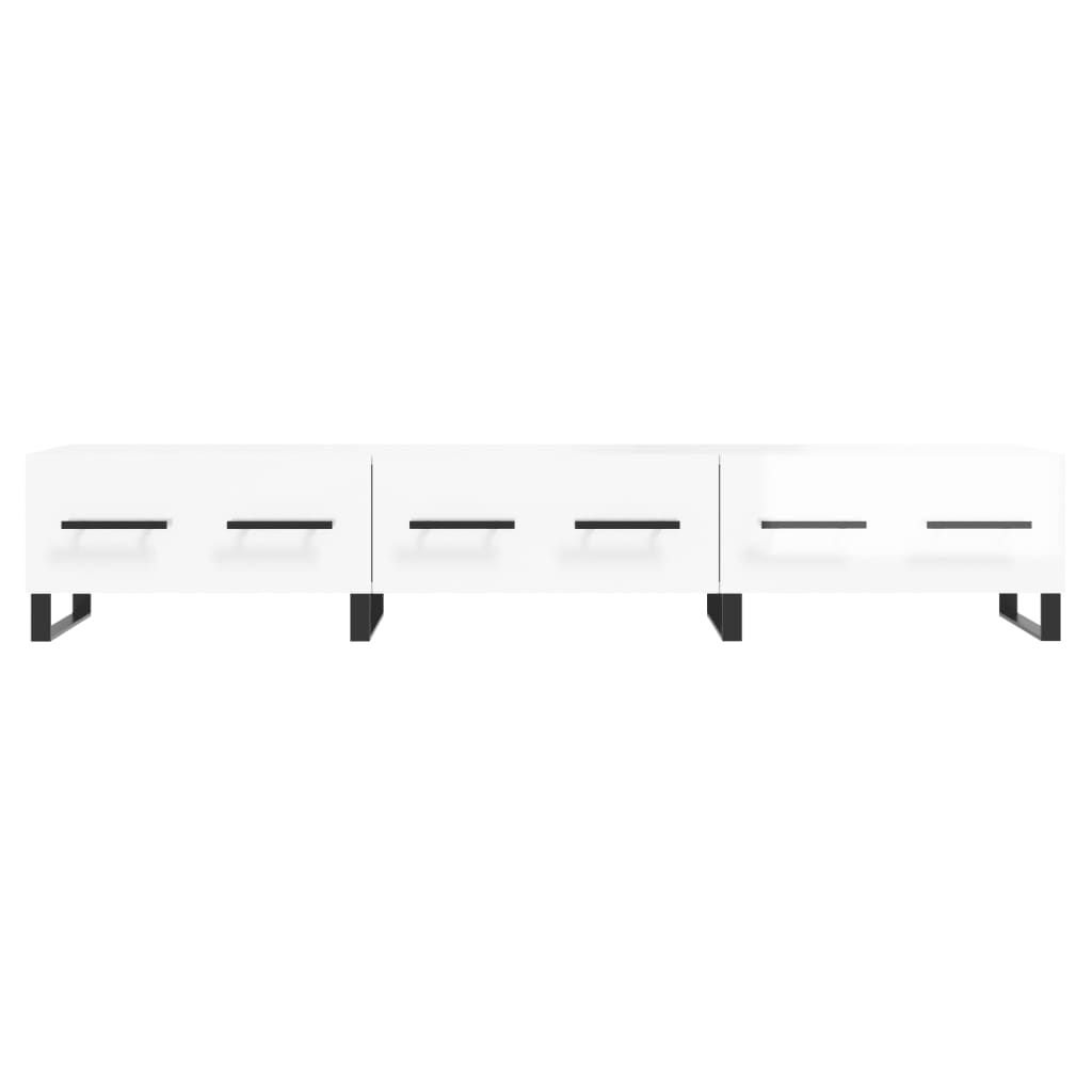 Mobile Porta TV Bianco Lucido 150x36x30 cm in Legno Multistrato 829174