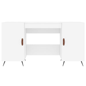 Scrivania Bianca 140x50x75 cm in Legno Multistrato 829516