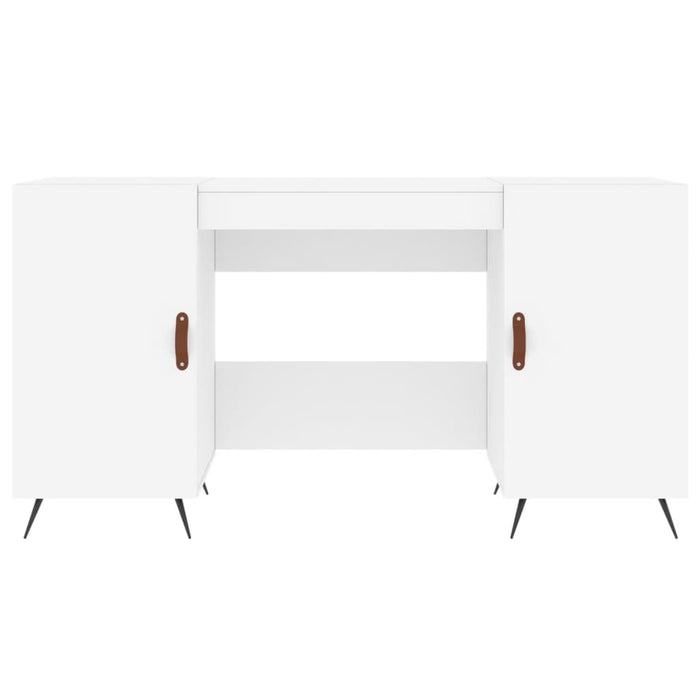 Scrivania Bianca 140x50x75 cm in Legno Multistrato 829516