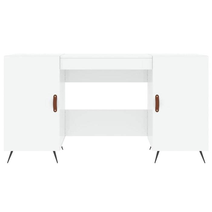 Scrivania Bianco Lucido 140x50x75 cm in Legno Multistrato 829518