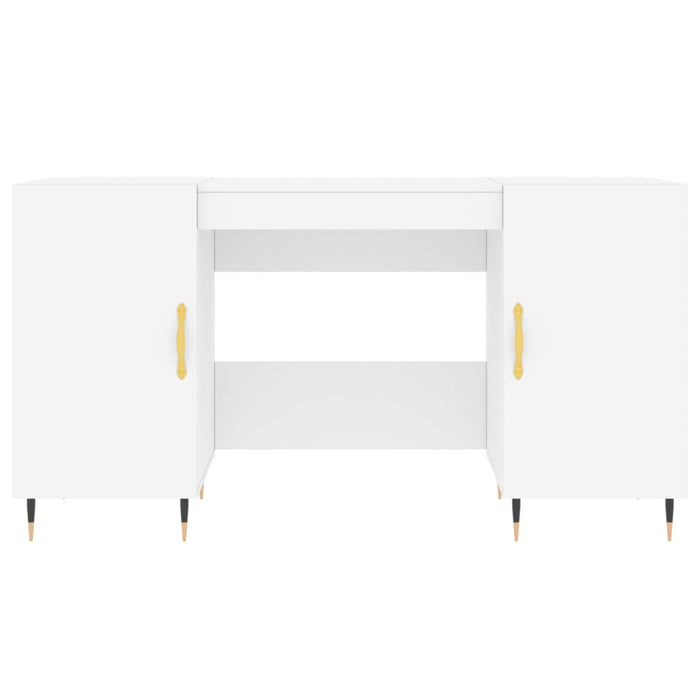 Scrivania Bianca 140x50x75 cm in Legno Multistrato 829524